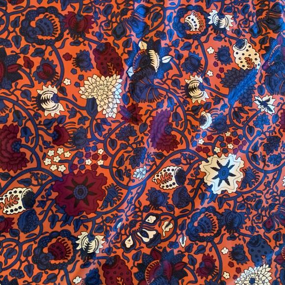 ASOS Navy Blue Rust Burgundy Black Paisley Floral Pattern Scarf  39.5" Square - Picture 6 of 6